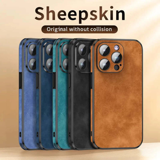 Luxury Lens Protection Bumper Shockproof Leather Mobile Phone Case iphone Cover Funda